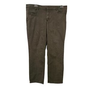 Dex Jeans Women's Size 18 Olive Green Work Pants Utility Stretchy High Rise